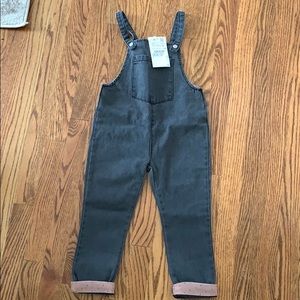 Zara girls grey denim overalls